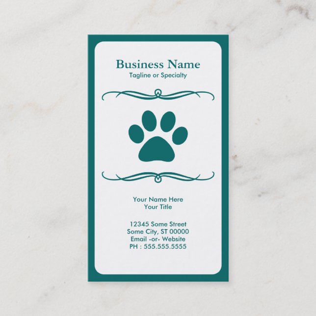 mod pet paw business card (Front)