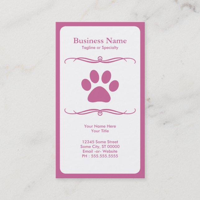 mod pet paw business card (Front)