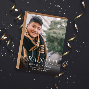 Mod Photo Graduation Party Vertical Dark Invitation