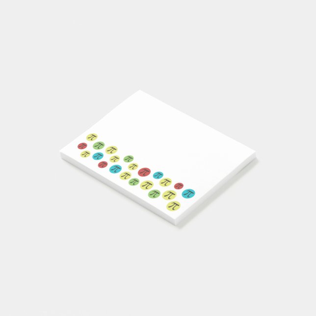 Mod Pi Colourful Pi Symbols Post-it Notes (Angled)