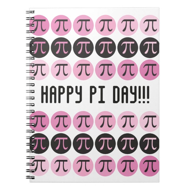 Mod Pi  - Cool Pink Pi Spiral Notebook (Front)