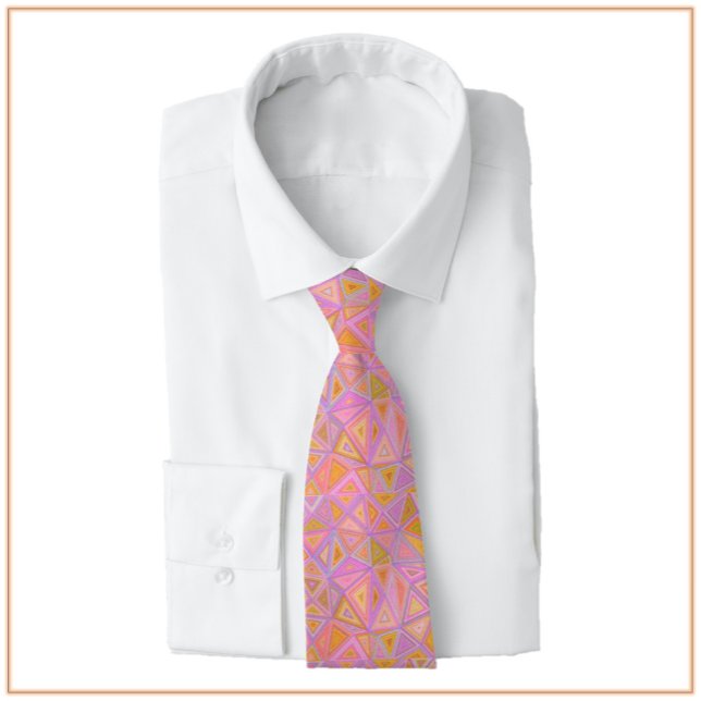 Mod Pink Purple and Yellow Geometric   Tie (Bookmark my store! https://www.zazzle.com/store/capricepetit)