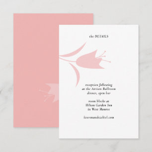 MOD PINK TULIP WEDDING ENCLOSURE CARD