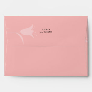 MOD PINK TULIP WEDDING ENVELOPE