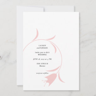 MOD PINK TULIP WEDDING INVITATION