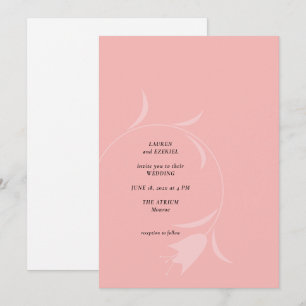 MOD PINK TULIP WEDDING INVITATION