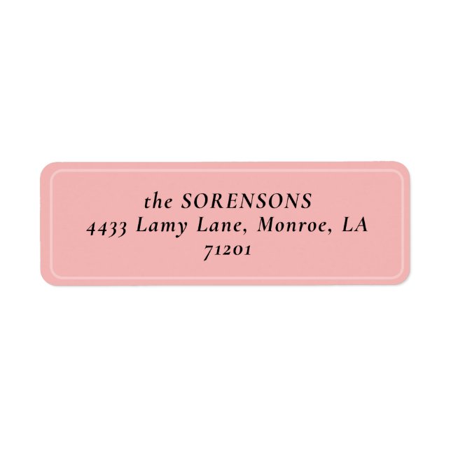 MOD PINK TULIP WEDDING Return Address Label (Front)