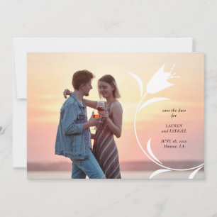 MOD PINK TULIP WEDDING SAVE THE DATE INVITATION
