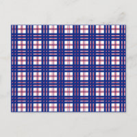Mod Plaid Pattern Red White Blue