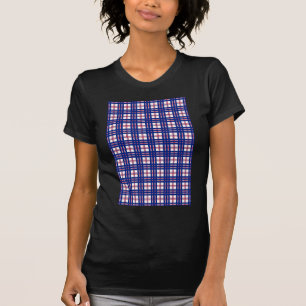 Mod Plaid Pattern Red White Blue T-Shirt