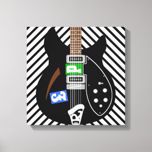 Mod Pop art guitar Canvas Print