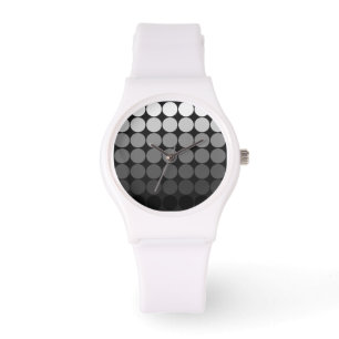 Mod Pop Dots Black Grey Gradient Dots White Watch
