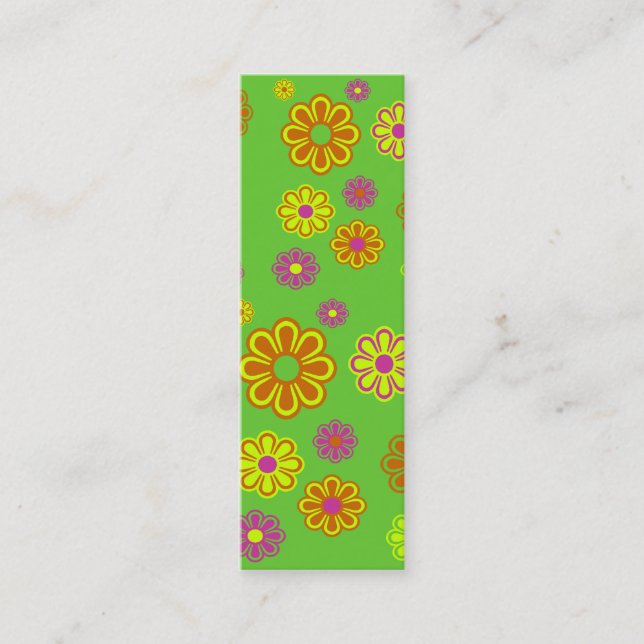 mod pop flowers skinny business card (Front)