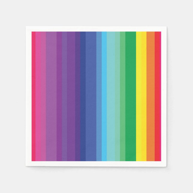Mod Rainbow Colourful 1st Birthday Party Napkin (Front)