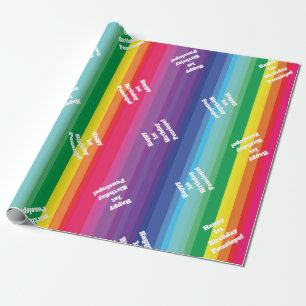 Mod Rainbow Colourful 1st Birthday Party Wrapping Paper