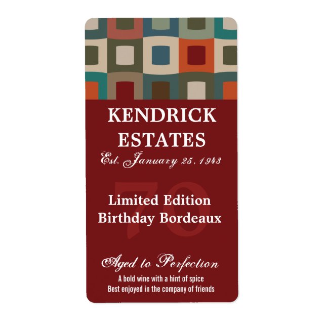 Mod Red Birthday Wine (375ml) (Front)