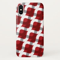 Mod Red White Zig Zag Abstract Pattern Phone Case