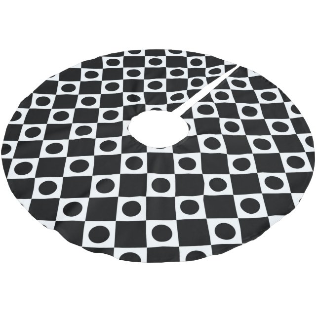 Mod Retro 60's Black Brushed Polyester Tree Skirt (Angled)