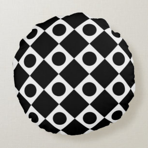 Mod Retro 60's Black Round Cushion