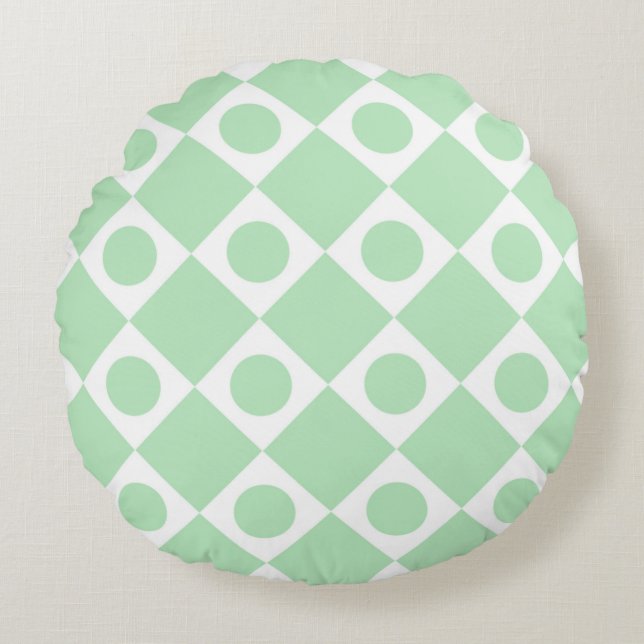 Mod Retro 60's Mint Round Cushion (Front)