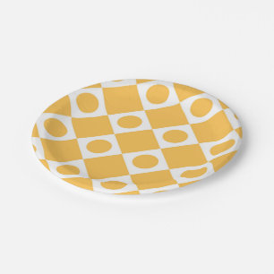 Mod Retro 60's Mustard Paper Plate