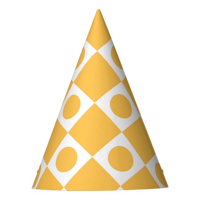 Mod Retro 60's Mustard Party Hat (Front)
