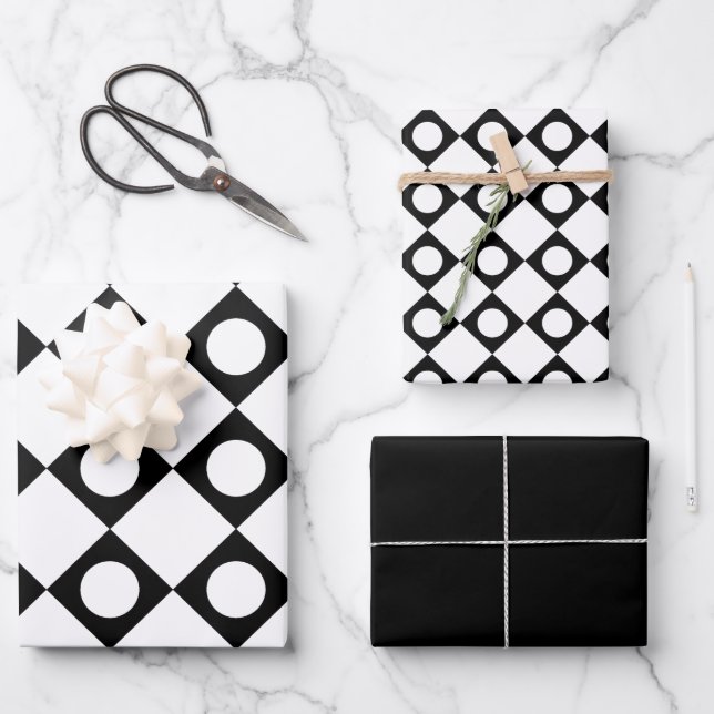 Mod Retro 60's White Wrapping Paper Sheet (Front)