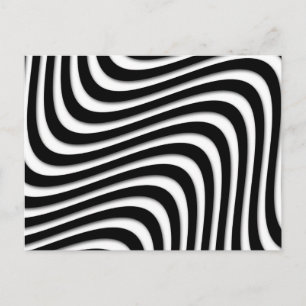 MOD Retro Black and White Swirls Postcard