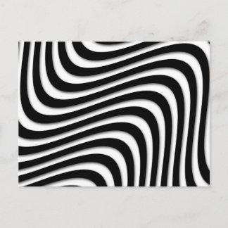 MOD Retro Black and White Swirls Postcard