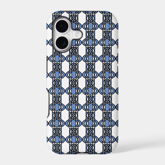 Mod Retro Blue Abstract Scarab Pattern (Back)