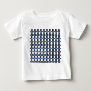 Mod Retro Blue Abstract Scarab Pattern Baby T-Shirt