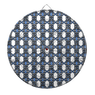 Mod Retro Blue Abstract Scarab Pattern Dartboard