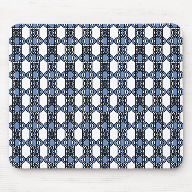 Mod Retro Blue Abstract Scarab Pattern Mouse Pad (Front)