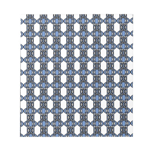 Mod Retro Blue Abstract Scarab Pattern Notepad (Front)