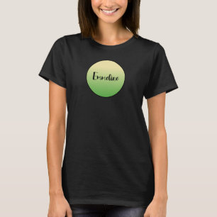 Mod Retro Green Yellow Circle Name Monogram T-Shirt