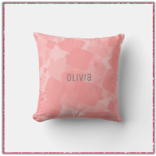 Mod Retro Pink Squares Pattern  Cushion