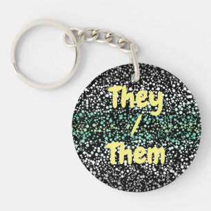 Mod Retro Quirky Groovy Boho Paragender Pride Key Ring