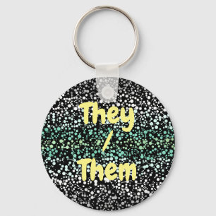 Mod Retro Quirky Groovy Boho Paragender Pride Key Ring