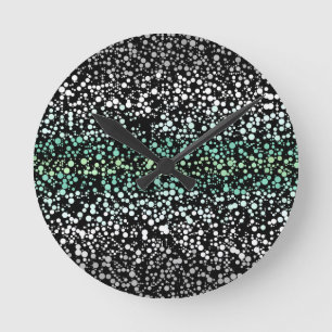 Mod Retro Quirky Groovy Boho Paragender Pride Round Clock