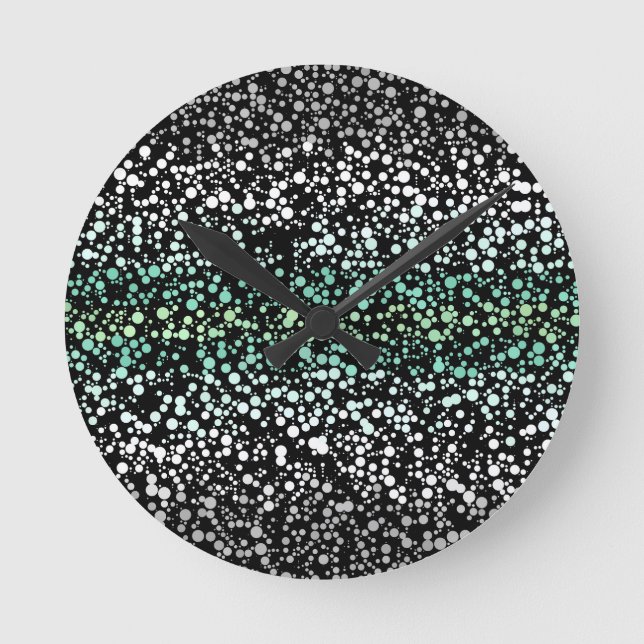Mod Retro Quirky Groovy Boho Paragender Pride Round Clock (Front)