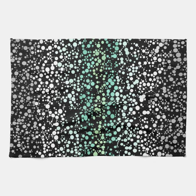 Mod Retro Quirky Groovy Boho Paragender Pride Tea Towel (Horizontal)
