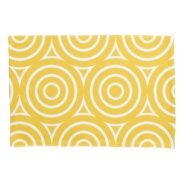 Mod Retro Style Geometric Design Pillowcase (Front-Left)