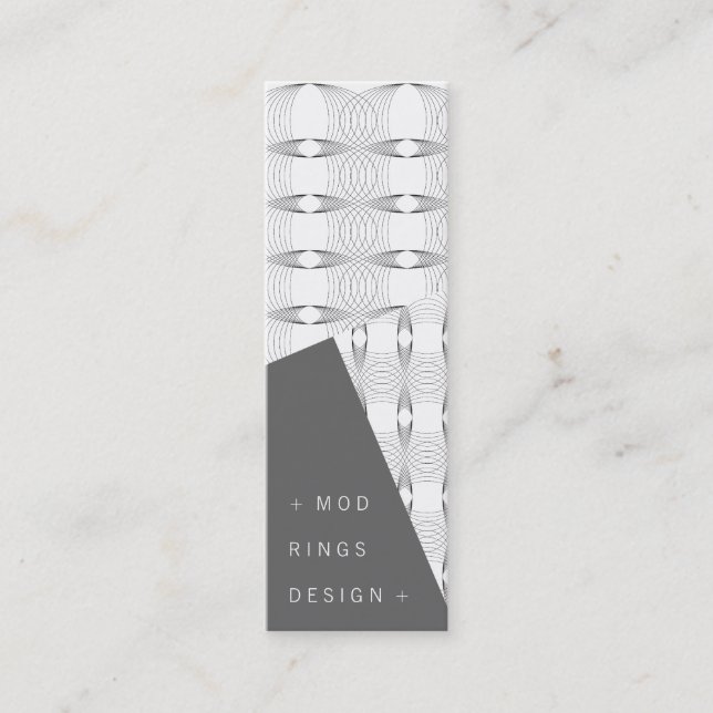 Mod Rings Simple Geometric Pattern Modern Stylish Mini Business Card (Front)
