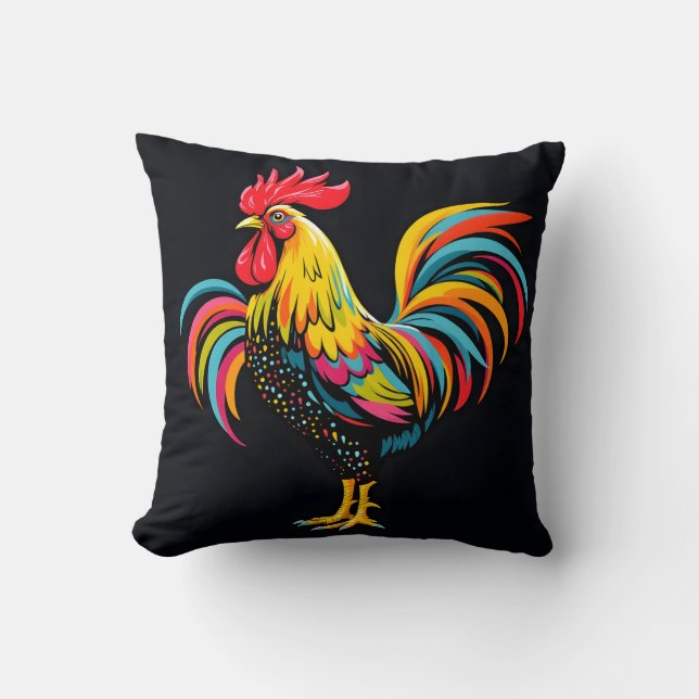 Mod Rooster Pillow (Front)