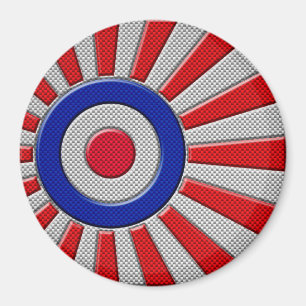 Mod Roundel Sunburst Carbon Fibre Style Magnet