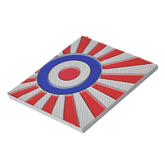 Mod Roundel Sunburst Carbon Fibre Style Notepad (Rotated)
