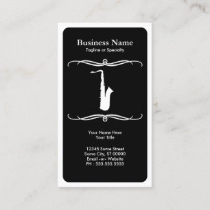 mod saxophone business card