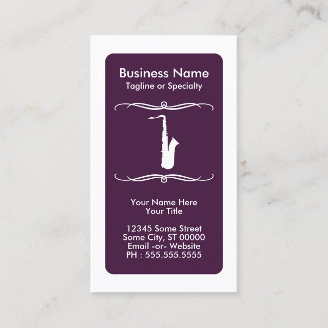 mod saxophone loyalty card (Front)