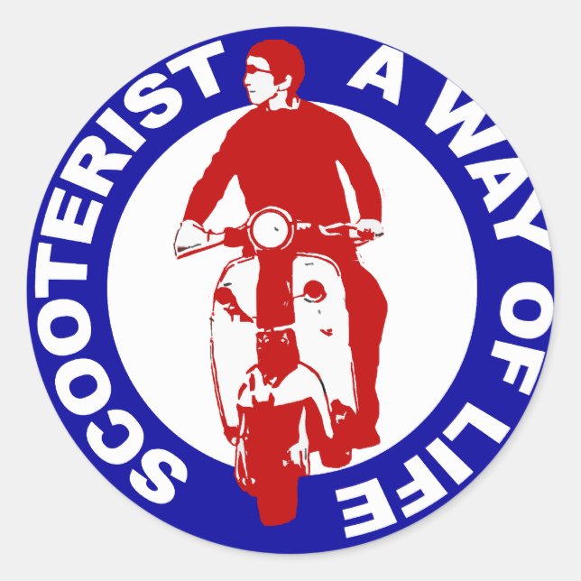 Mod Scooterist A Way Of Life Classic Round Sticker (Front)