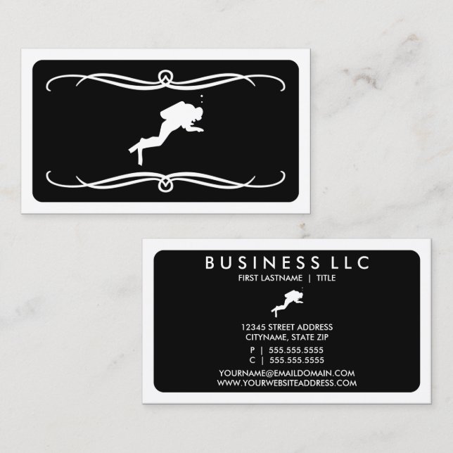 mod scuba diver (colour customisable) business card (Front/Back)